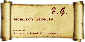 Heimlich Gizella névjegykártya